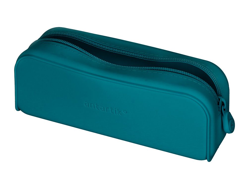 ESTOJO ESCOLAR ANTARTIK PRISMA SILICONE SOFT RETANGULAR 185X50X75 MM AZUL TURQUESA