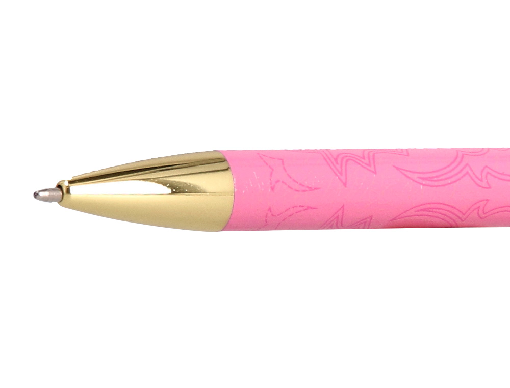 ESFEROGRAFICA BELIUS WILD WEST ALUMINIO COR ROSA DOURADO TINTA COR AZUL CAIXA DE DESIGN
