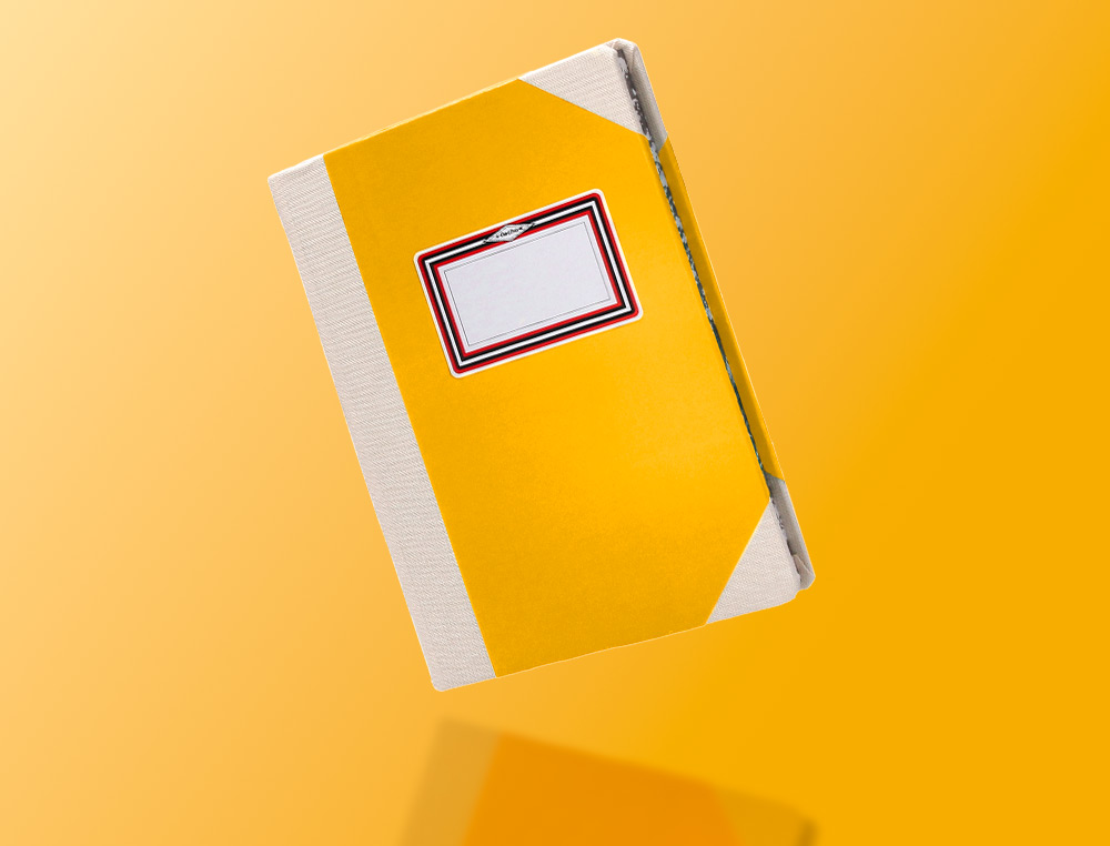 LIVRO DE CARTAO COSIDO FERNANDES FLECHA DIN A6+ LISO 50 FOLHAS 100 GR AMARELO