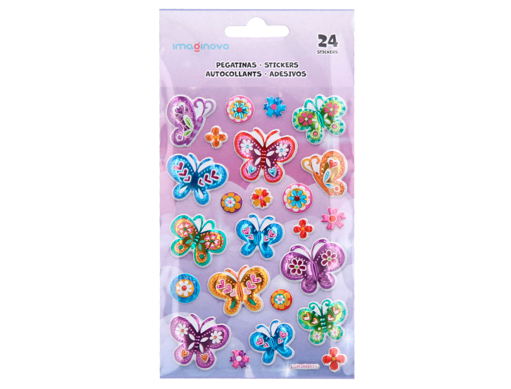 AUTOCOLANTES IMAGINOVO BORBOLETAS MAGIC DREAMS COM RELEVO 190X105 MM EM BLISTER