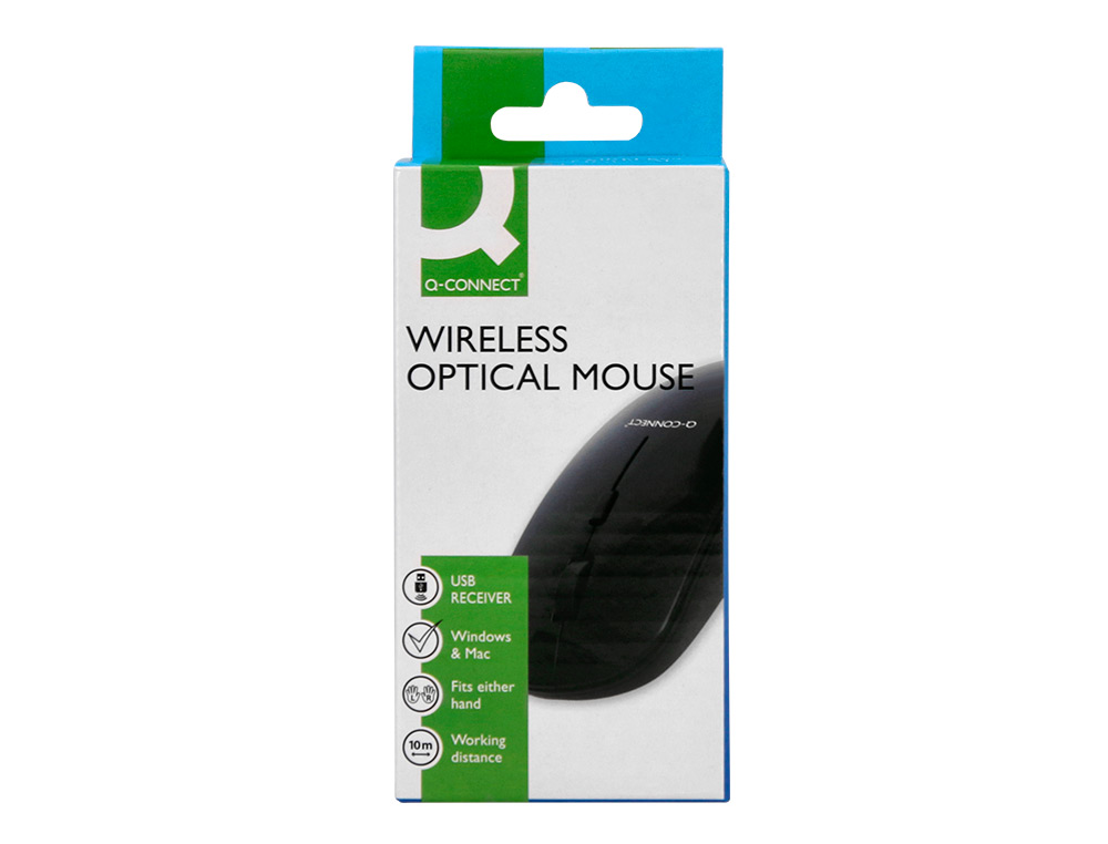 RATO Q-CONNECT OTICO SEM FIOS SILENCIOSO DPI 800/1200/1600 PILHAS AAA PRETO