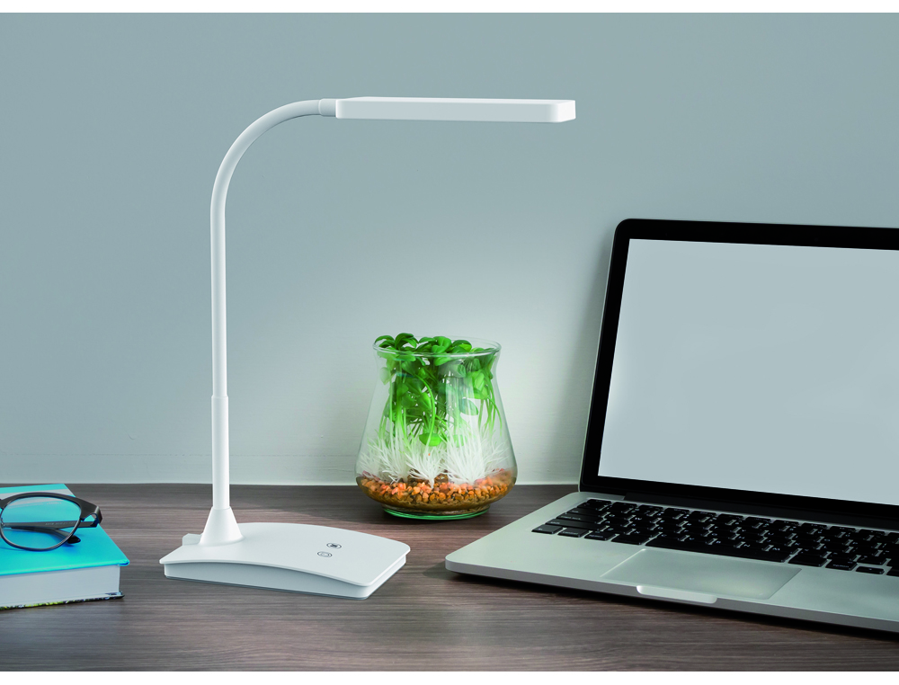 CANDEEIRO DE ESCRITORIO MAUL LED PEARLY TRES NIVEIS INTENSIDADE COR BRANCO 106X375X357 MM