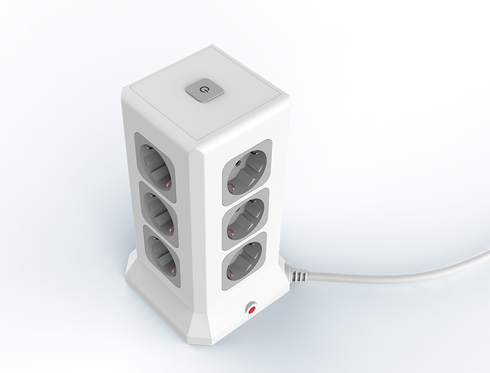 EXTENSAO Q-CONNECT MULTIPLE 16 EM 1 CABO 2 MT 12 TOMADAS DE CORRENTE+3 USB+1 USB TIPO C 120X120X210MM