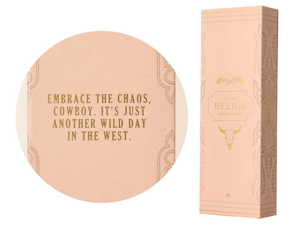 ROLLER BELIUS WILD WEST ALUMINIO COR TURQUESA DOURADO TINTA COR PRETA CAIXA DE DESIGN