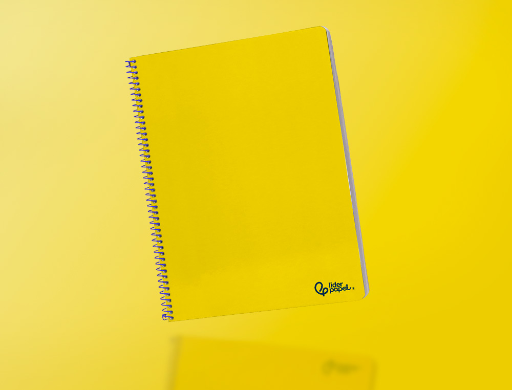 CADERNO ESPIRAL LIDERPAPEL DIN A4 SMART CAPA SUAVE 80 F 75GR PAUTADO COM MARGEM COR AMARELO