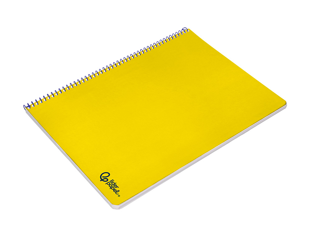 CADERNO ESPIRAL LIDERPAPEL DIN A4 SMART CAPA SUAVE 80 F 75GR PAUTADO COM MARGEM COR AMARELO
