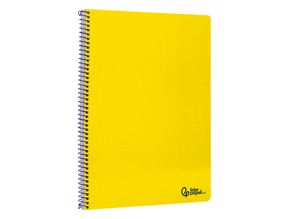 CADERNO ESPIRAL LIDERPAPEL DIN A4 SMART CAPA SUAVE 80 F 75GR PAUTADO COM MARGEM COR AMARELO