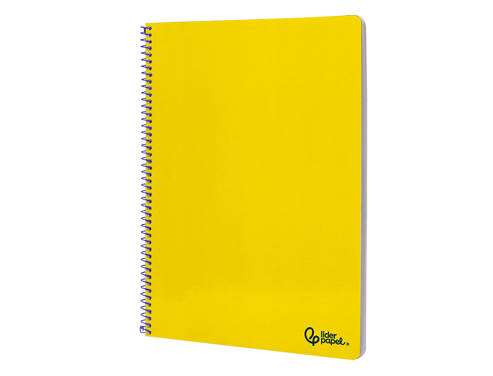 CADERNO ESPIRAL LIDERPAPEL DIN A4 SMART CAPA SUAVE 80 F 75GR PAUTADO COM MARGEM COR AMARELO