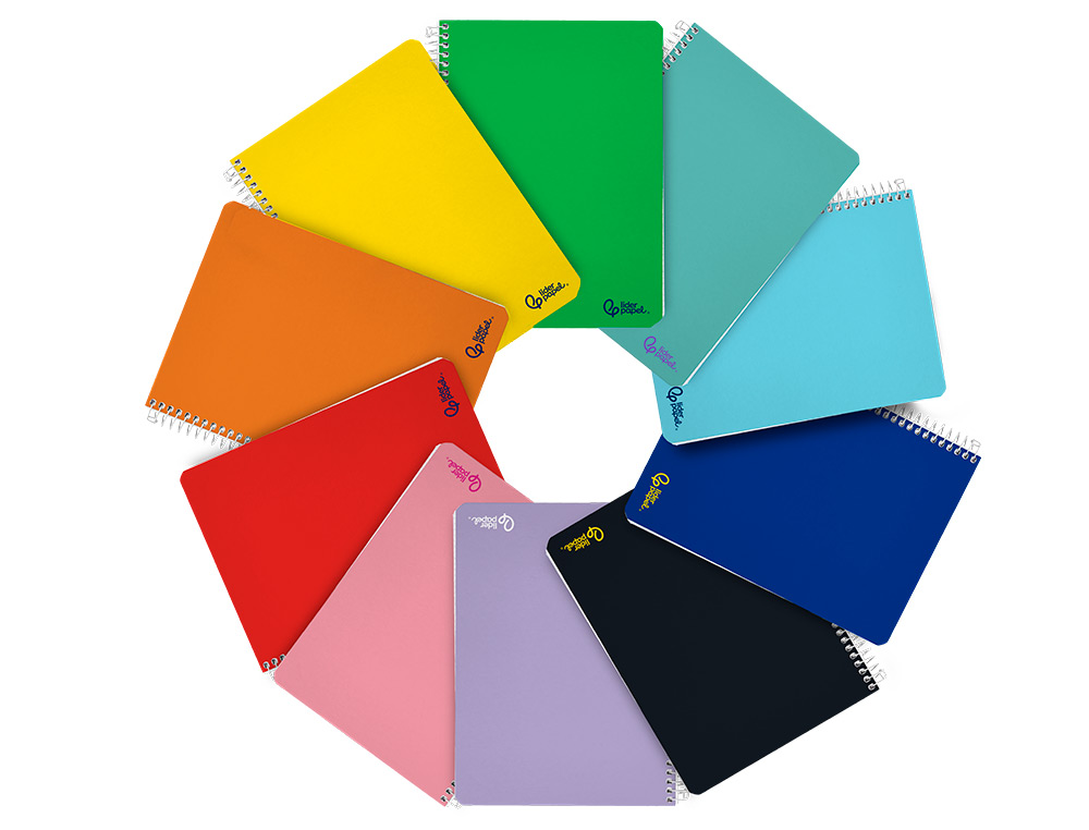 CADERNO ESPIRAL LIDERPAPEL DIN A5 SMART CAPA SUAVE 80 F 75 GR QUADRICULA 5MM COM MARGEM CORES SORTIDAS