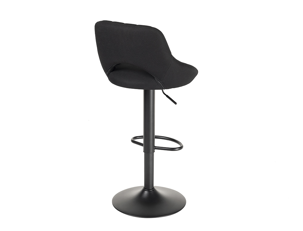 TABURETE ALTO ROCADA CON ASIENTO Y RESPALDO BAJO TAPIZADO TELA IGNIFUGA BASE METALICA CON REPOSAPIES COLOR