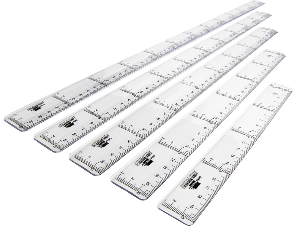 REGUA PLASTICO CRISTAL LIDERPAPEL TRANSPARENTE 20 CM