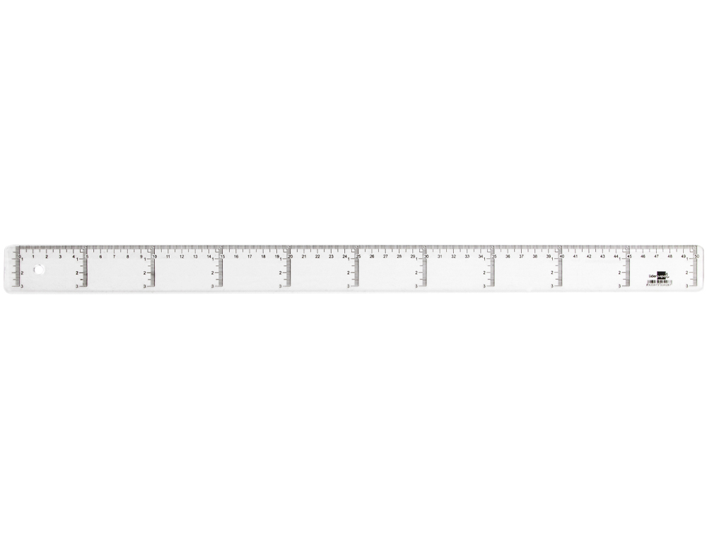 REGUA PLASTICO CRISTAL LIDERPAPEL TRANSPARENTE 50 CM
