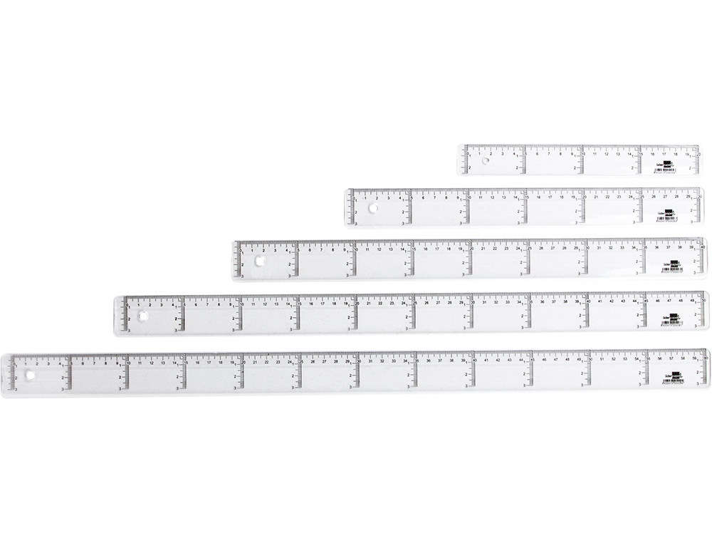 REGUA PLASTICO CRISTAL LIDERPAPEL TRANSPARENTE 50 CM