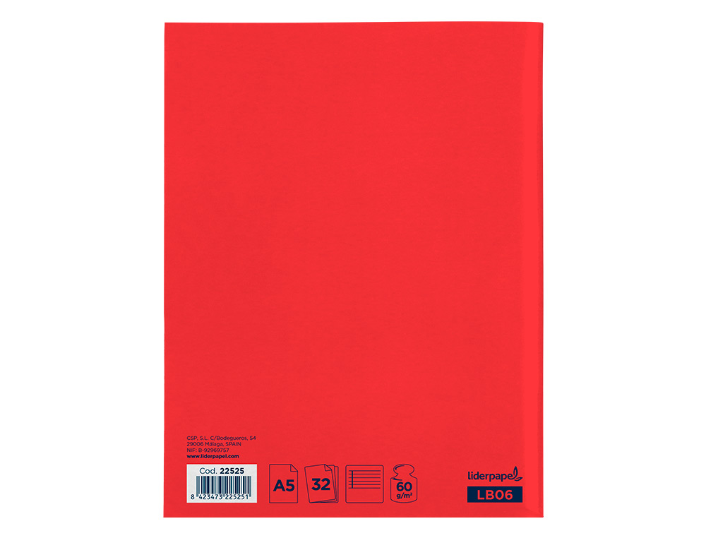 CADERNO ESCOLAR LIDERPAPEL 32 FOLHAS DIN A5 PAUTADO