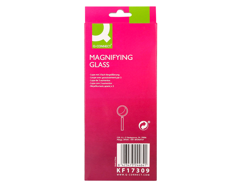 LUPA CRISTAL Q-CONNECT ARO METALICO - 75 MM