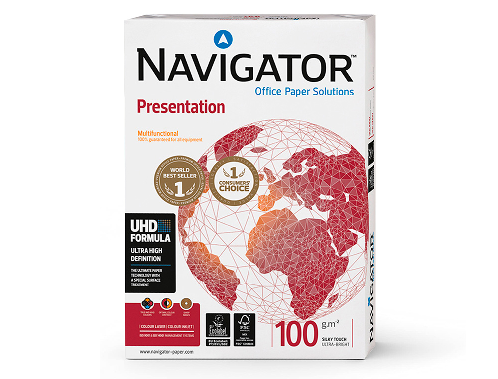 PAPEL FOTOCOPIA NAVIGATOR DIN A4 100 GR EMBALAGEM DE 500 FOLHAS