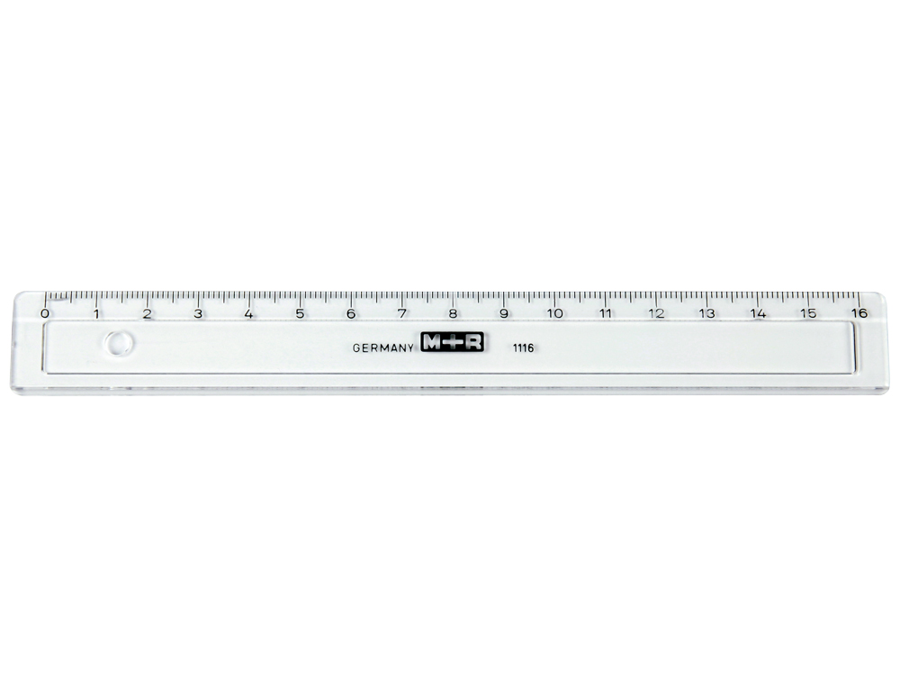 REGUA M+R PLASTICO CINZA 16 CM
