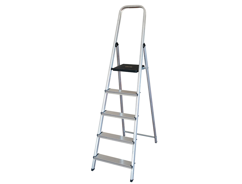 ESCADA Q-CONNECT DE ALUMINIO COM 5 DEGRAUS PESO MAXIMO SUPORTAVEL 150 KG 483 X 1675 X 1062 MM