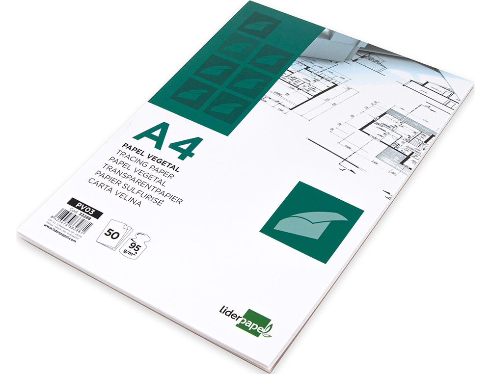 BLOCO COLADO PAPEL VEGETAL A4 50 FOLHAS