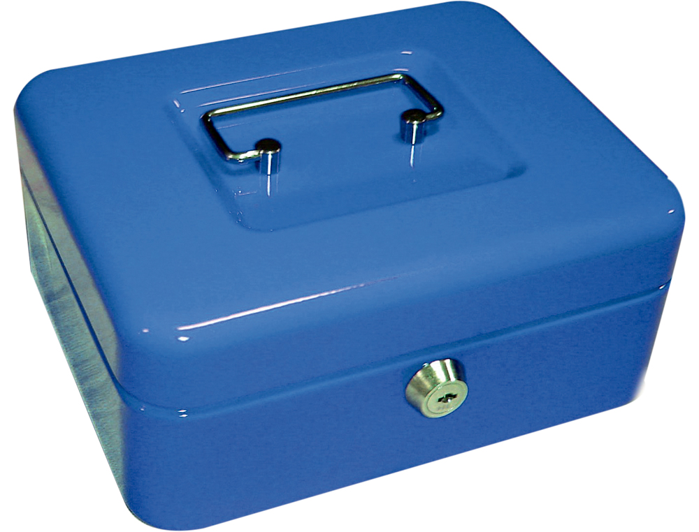 COFRE COM BANDEJA PARA MOEDAS Q-CONNECT 200X90X160 MM AZUL