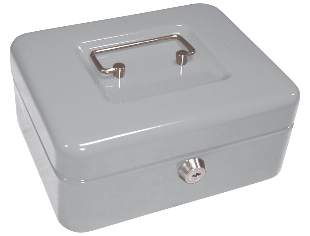 COFRE COM BANDEJA PARA MOEDAS Q-CONNECT 200X90X160 MM PRATA
