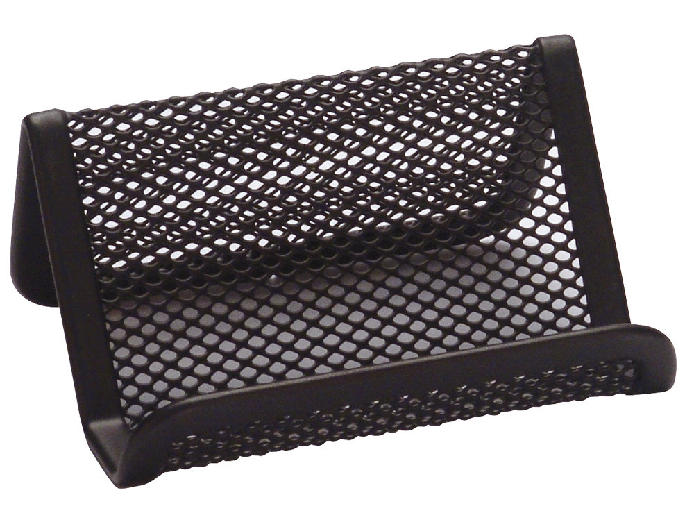 PORTA CARTOES DE VISITA EM REDE METALICO 11X7,5X5 CM PRETO