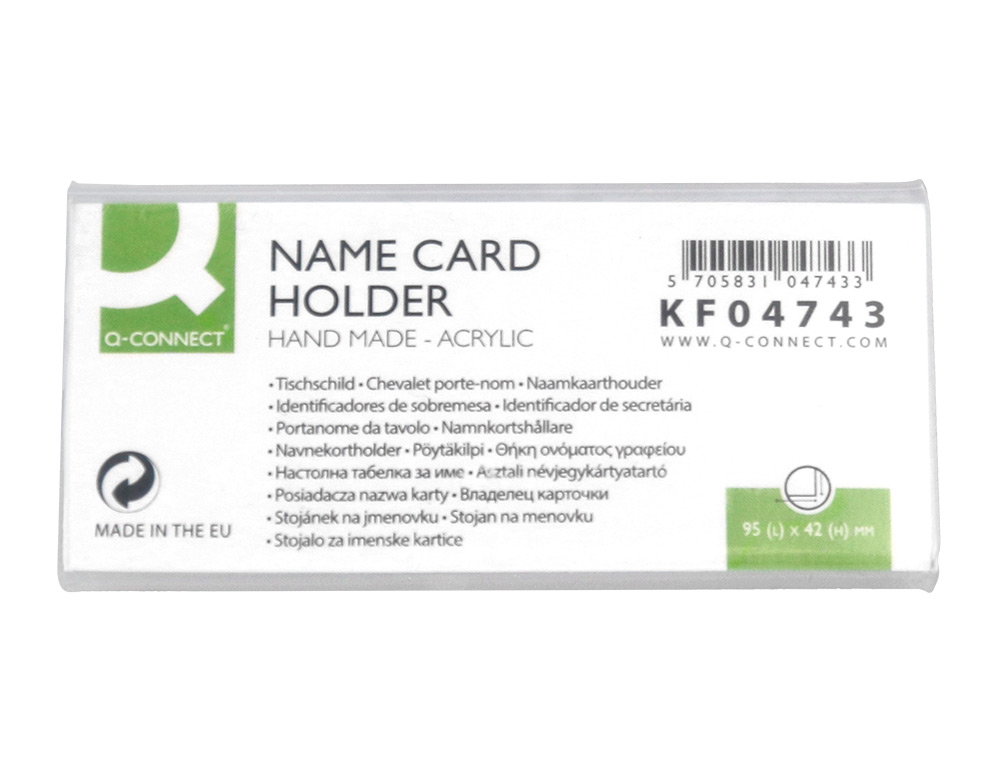 IDENTIFICADORES SECRETARIA Q-CONNECT METRACRILATO 95X42MM