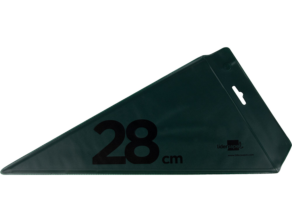 ESQUADRO LIDERPAPEL 28 CM PLASTICO VERDE