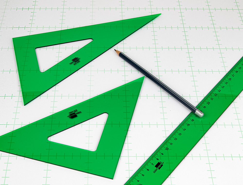 ESQUADRO LIDERPAPEL 28 CM PLASTICO VERDE