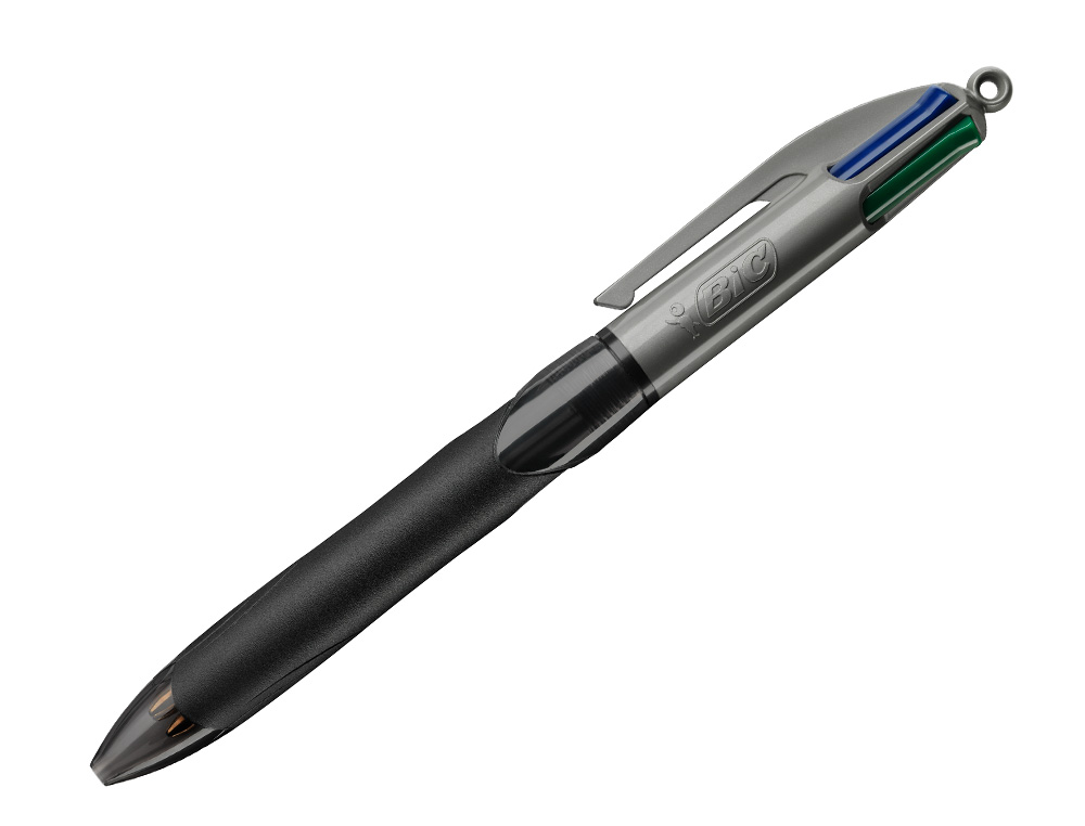 ESFEROGRAFICA BIC QUATRO CORES COM GRIP CORE PRETO PONTA 1,3 MM