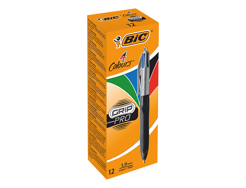 ESFEROGRAFICA BIC QUATRO CORES COM GRIP CORE PRETO PONTA 1,3 MM