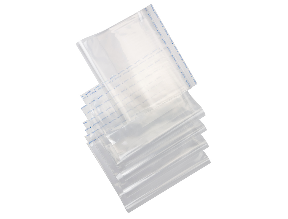 BOLSAS PROTETORAS PARA ENCADERNACAO ADESIVAS EM POLIPROPILENO COR TRANSPARENTE MEDIDAS 190X390MM