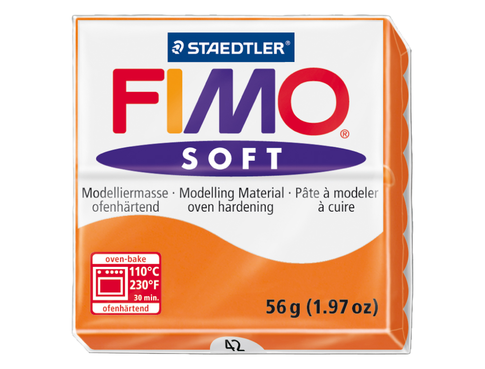 PASTA PARA MODELAR STAEDTLER FIMO SOFT 56 GR COR LARANJA