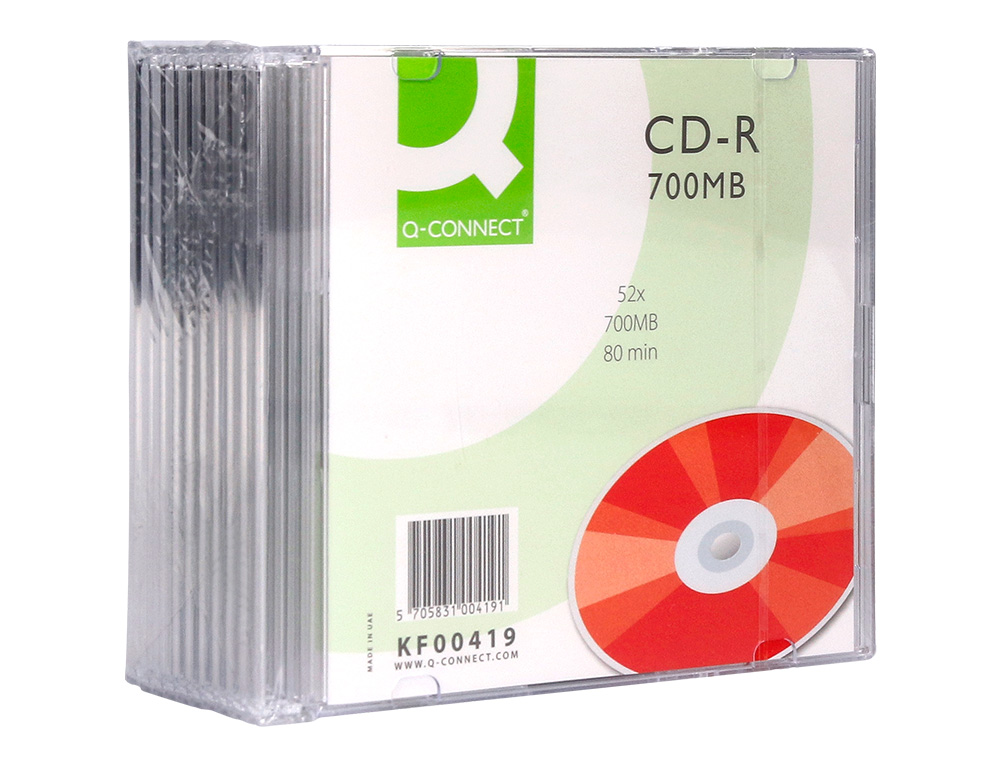 CD-R Q-CONNECT CAPACIDADE 700MB DURACAO 80MIN VELOCIDADE 52X CAIXA SLIM 1 UNIDADE