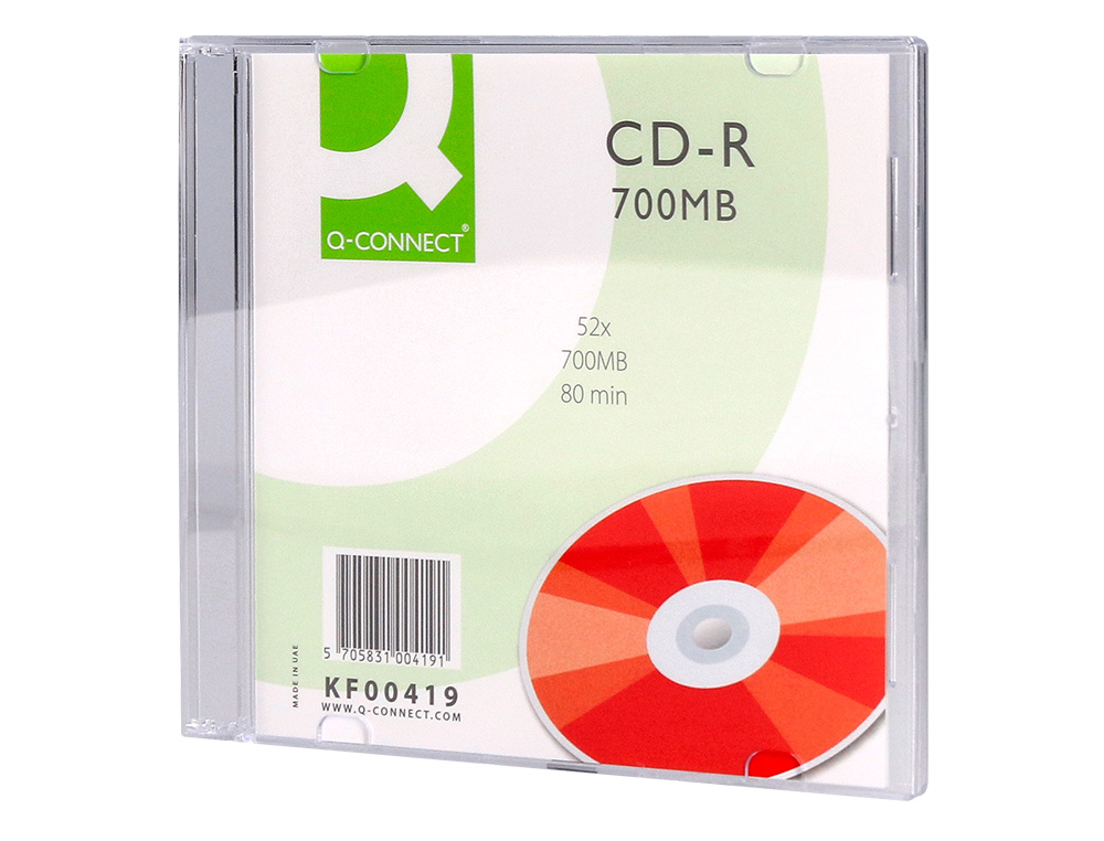 CD-R Q-CONNECT CAPACIDADE 700MB DURACAO 80MIN VELOCIDADE 52X CAIXA SLIM 1 UNIDADE