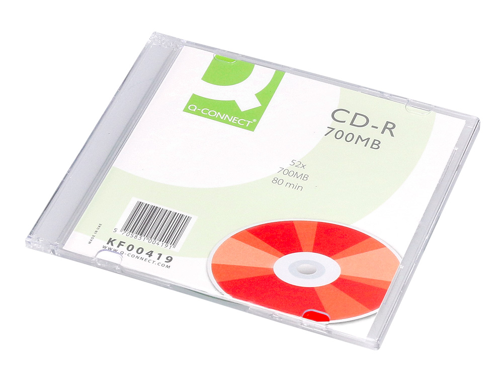 CD-R Q-CONNECT CAPACIDADE 700MB DURACAO 80MIN VELOCIDADE 52X CAIXA SLIM 1 UNIDADE