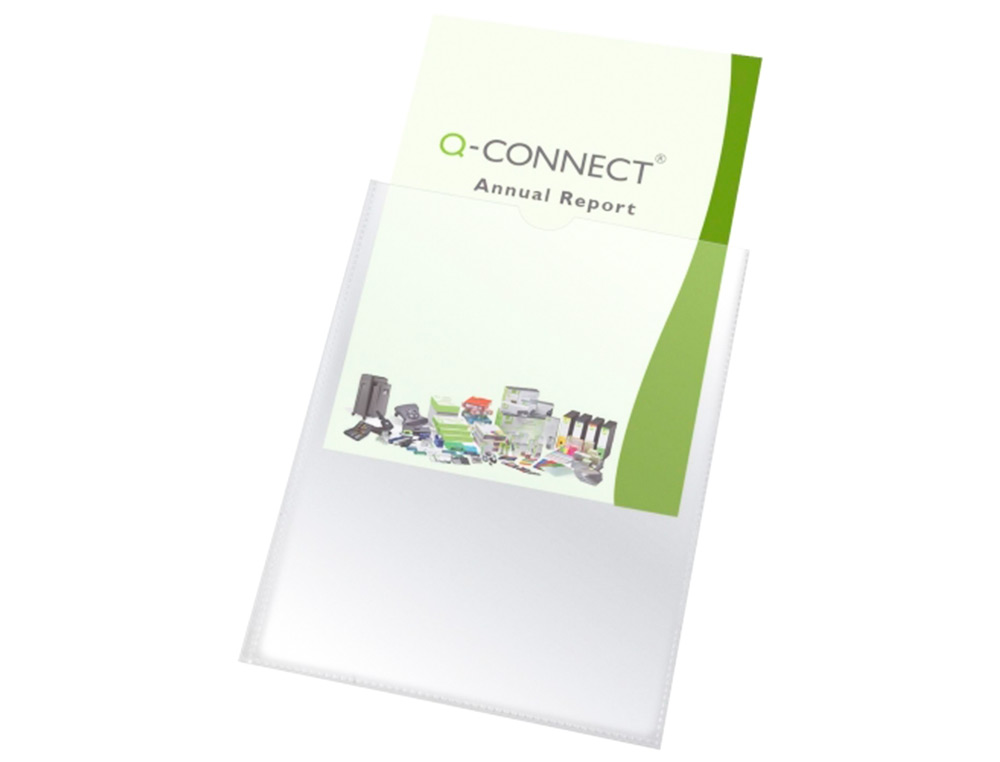 BOLSA CATALOGO Q-CONNECT DIN A6 150 MICRONS PVC TRANSPARENTE 105X 148 MM