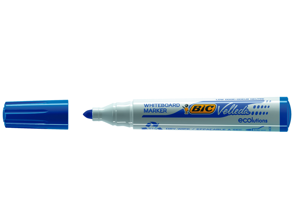 MARCADOR BIC VELLEDA PARA QUADRO BRANCO COR AZUL PONTA REDONDA 1,3 MM