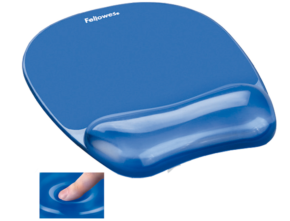 TAPETE PARA RATO FELLOWES AZUL COM APOIO DE PULSOS DE GEL