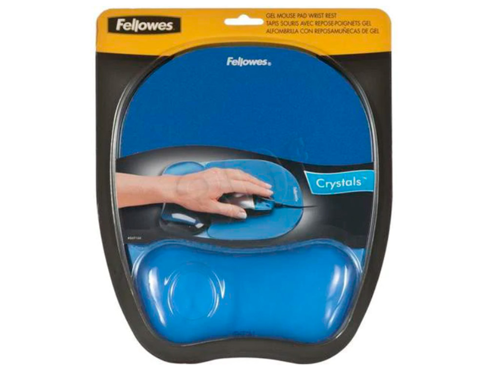 TAPETE PARA RATO FELLOWES AZUL COM APOIO DE PULSOS DE GEL