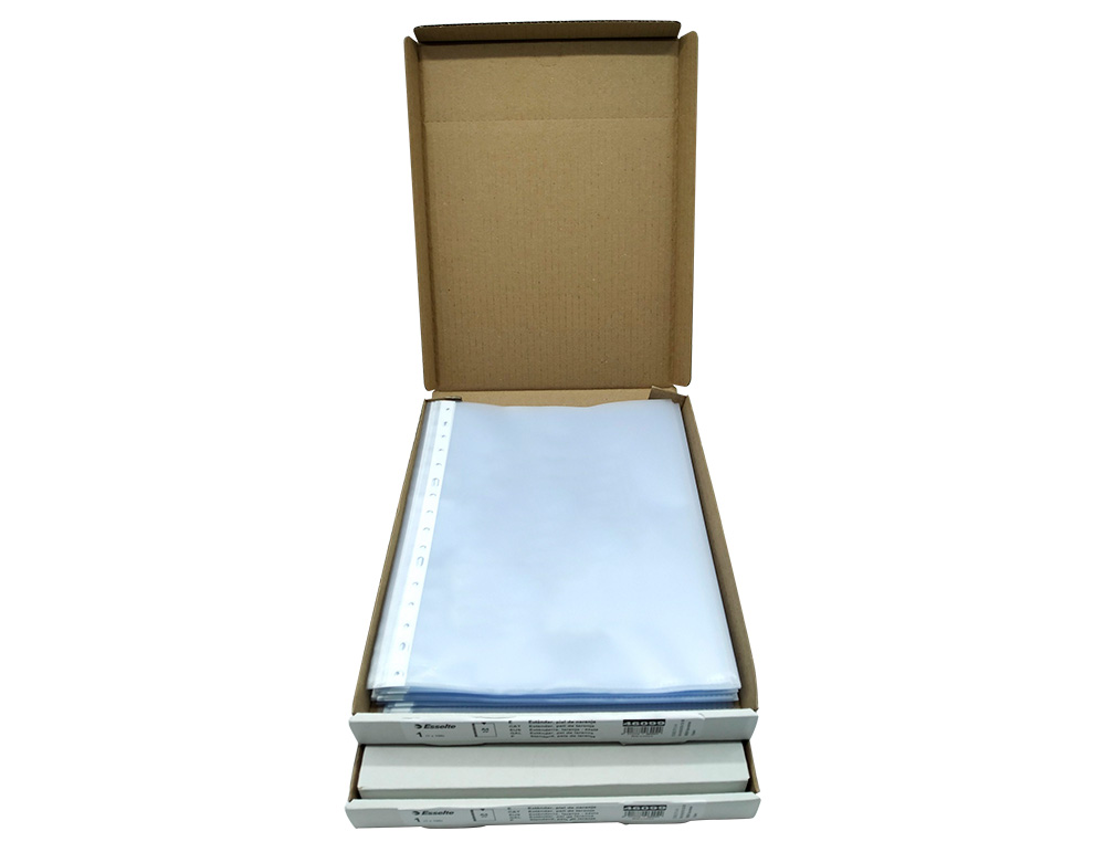 BOLSA CATALOGO/MICA ESSELTE DIN A4 POLIPROPILENO 80 MICRONS 11 FUROS MARTELADA CAIXA DE 100 UNIDADES