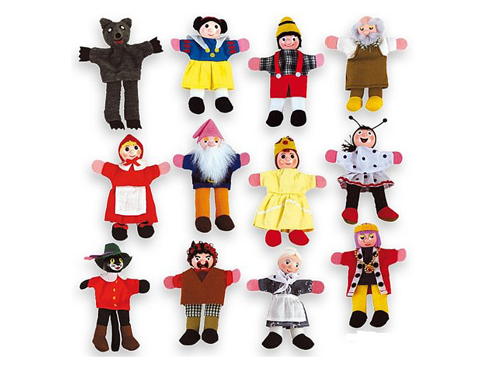 JOGO ANDREUTOYS MARIONETA DE MO PERSONAGENS CONTOS INFANTIS SORTIDOS 30CM CAIXA DE 12 UNIDADES
