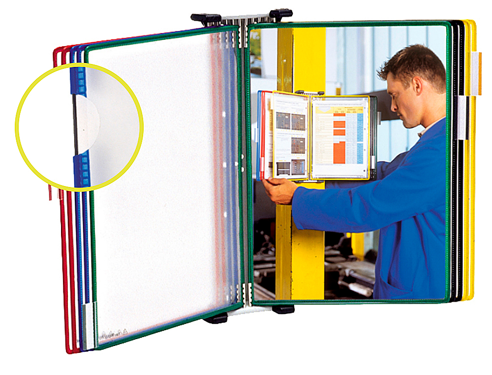 CLASSIFICADOR DE PAREDE TARIFOLD METAL COM 10 BOLSAS A3 CORES SORTIDAS