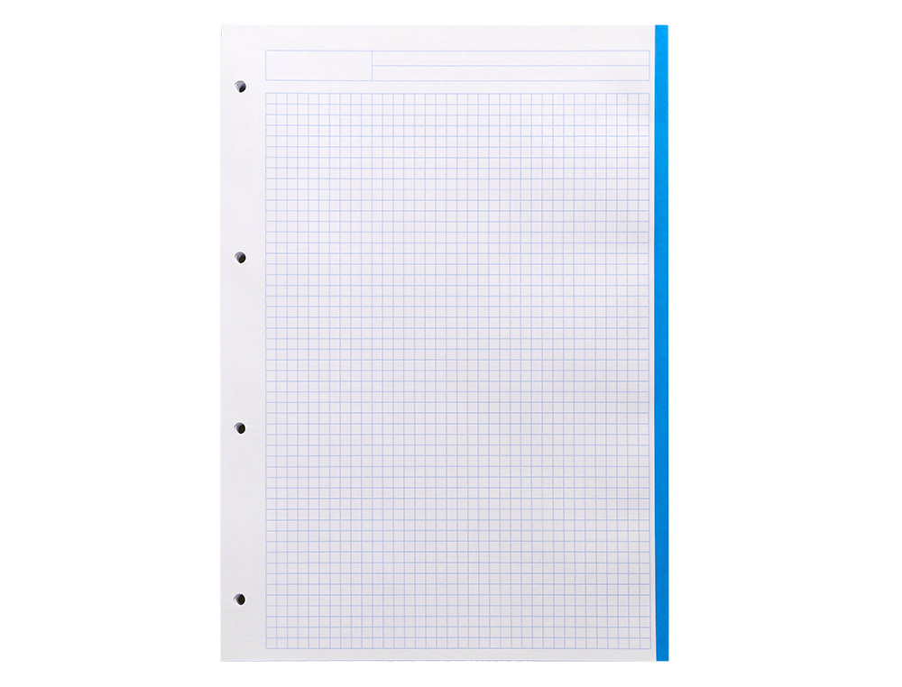 RECARGA LIDERPAPEL DIN A4 100 F 100 GR QUADRICULA5 MM SEM MARGEN 4 FUROS BANDAS DE 5 CORES