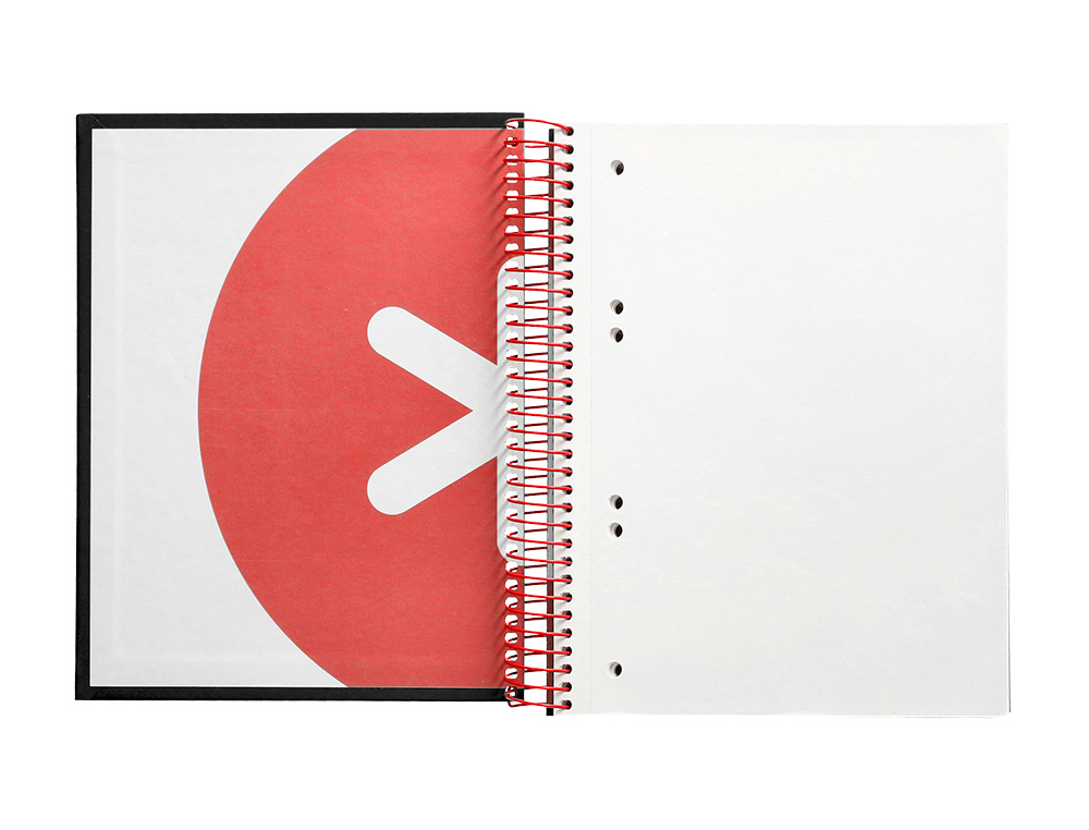 CADERNO ESPIRAL DIN A5 ANTARTIK CAPA FORRADA 120 F 100 GR LISO COM BANDAS DE CORES 6 FUROS COR PRETO