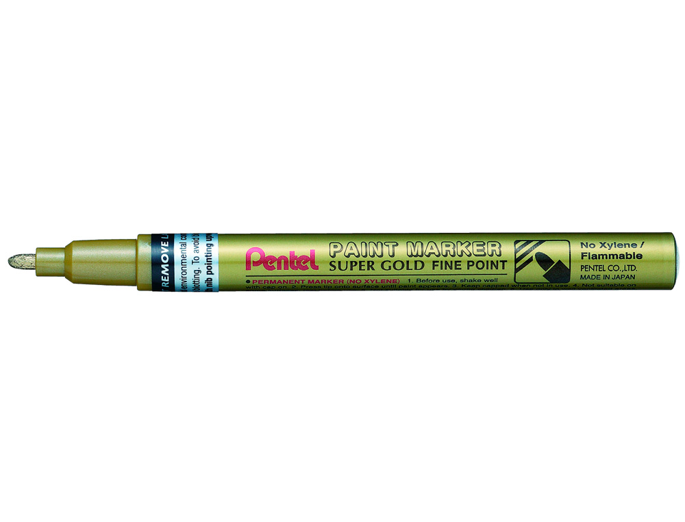 MARCADOR PENTEL PERMANENTE MSP10-X DOURADO PARA PINTURAS DECORATIVAS. PONTA FINA