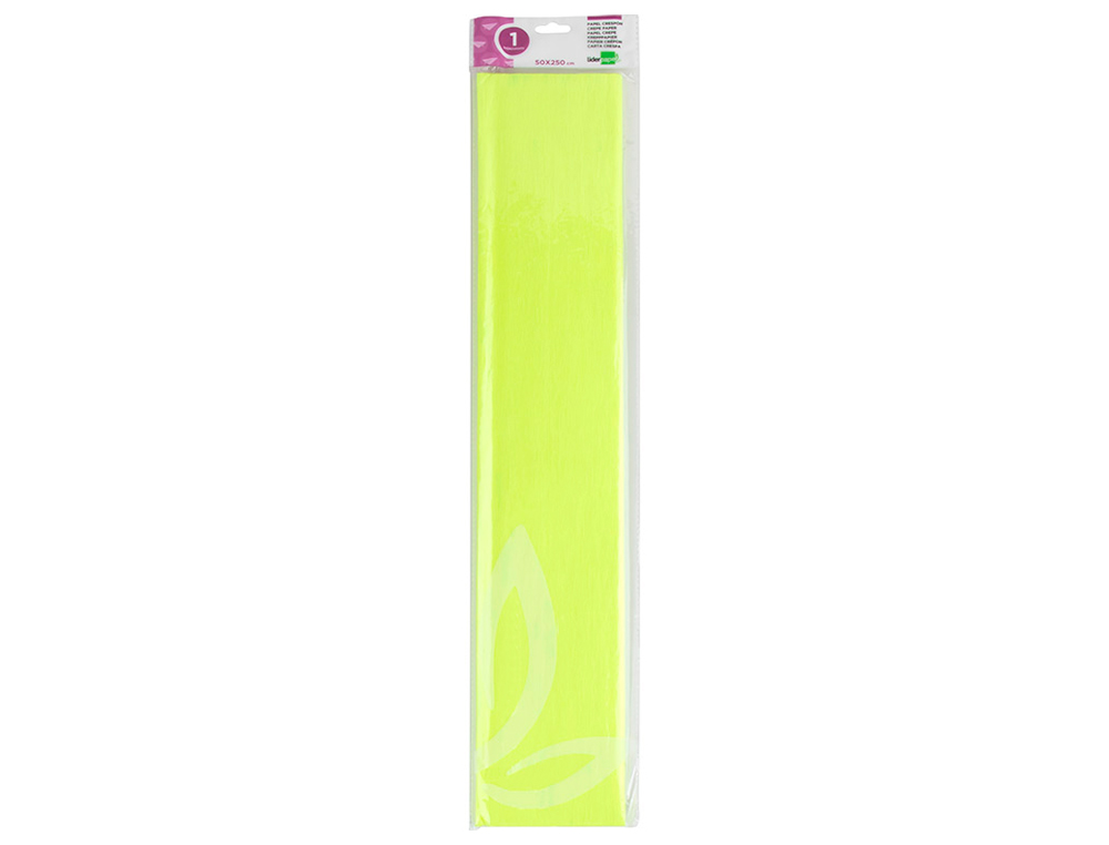 PAPEL CREPE LIDERPAPEL 50 CM X 2,5 M 34GR AMARELO FLUORESCENTE