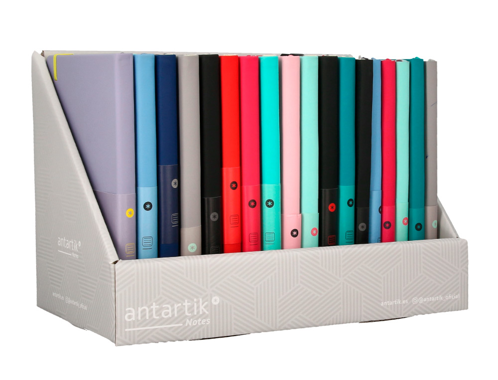 CADERNO COM ELASTICO ANTARTIK NOTES CAPA DURA/MOLE SORTIDO DE 18 UNIDADES
