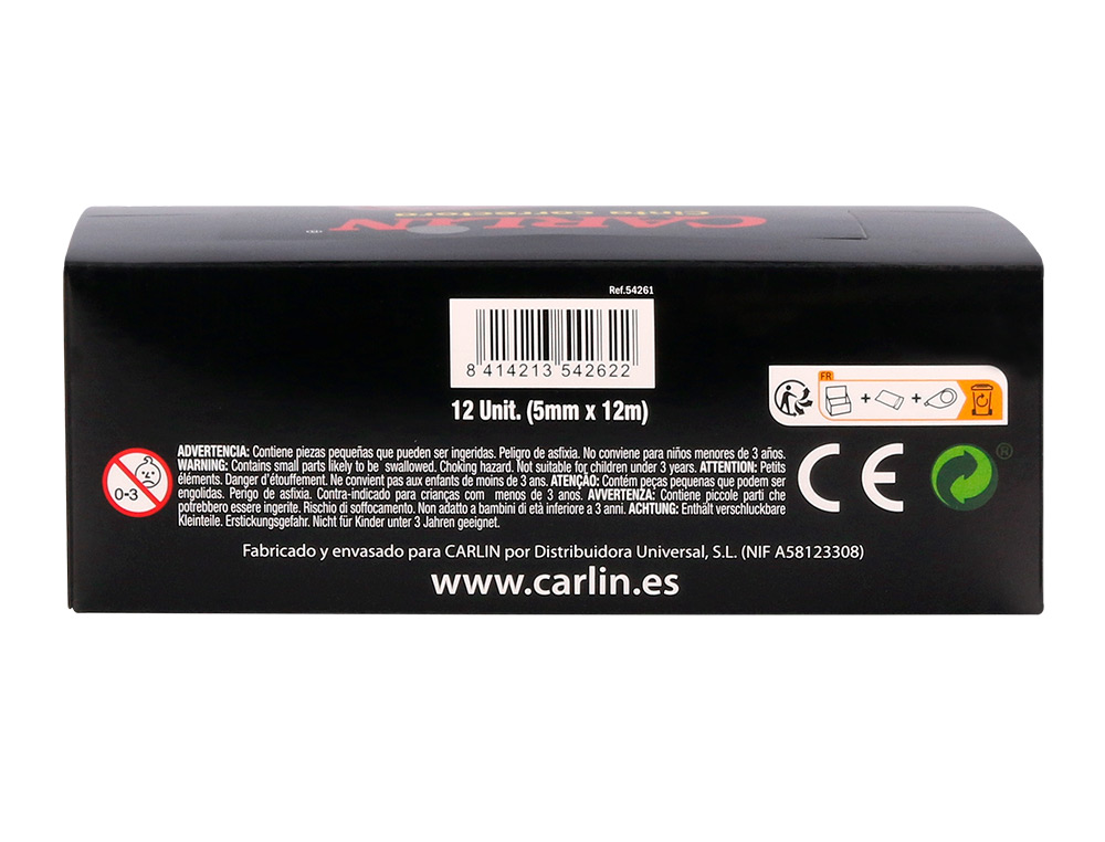 CORRETOR CARLIN FITA BRANCO 5 MM X 12 M