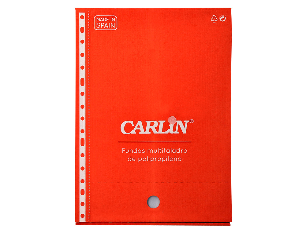 BOLSA CATALOGO/MICA CARLIN POLIPROPILENO DIN A4 MARTELADA 16 FUROS CAIXA DE 100 UNIDADES